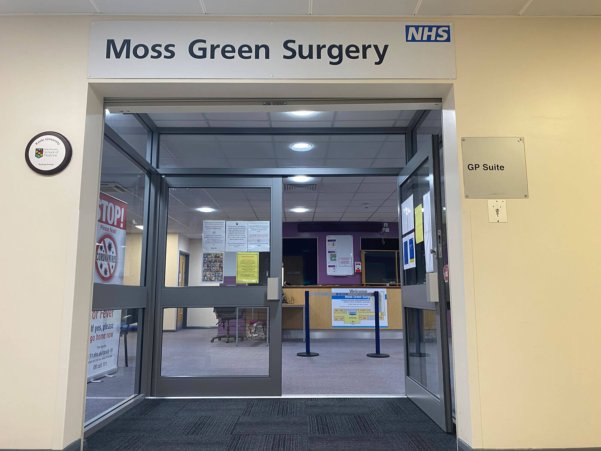 View of the entrant to Moss Green Surgery GP Suite